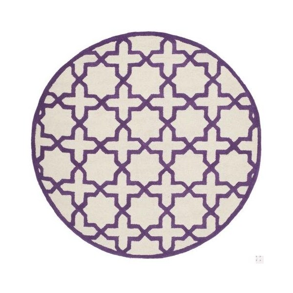 Safavieh Cambridge Hand Tufted Runner RugIvory & Purple 2 ft.-6 in. x 8 ft. - CAM125V-28
