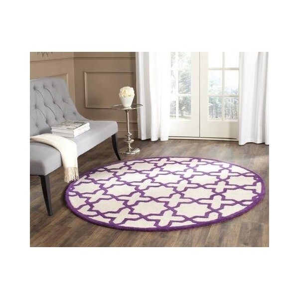 Safavieh Cambridge Hand Tufted Runner RugIvory & Purple 2 ft.-6 in. x 8 ft. - CAM125V-28