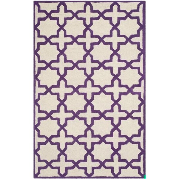 Safavieh Cambridge Hand Tufted Runner RugIvory & Purple 2 ft.-6 in. x 8 ft. - CAM125V-28