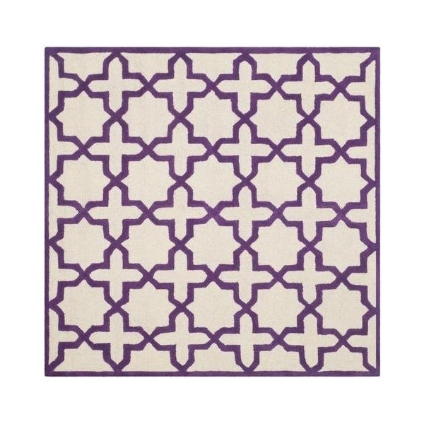 Safavieh Cambridge Hand Tufted Runner RugIvory & Purple 2 ft.-6 in. x 8 ft. - CAM125V-28