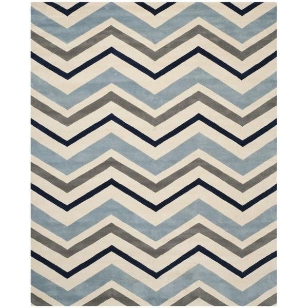 Safavieh Chatham Hand Tufted Rectangle Rug- Ivory - Dark Grey- 2 ft. 3 in. x 5 ft. - CHT749X-25