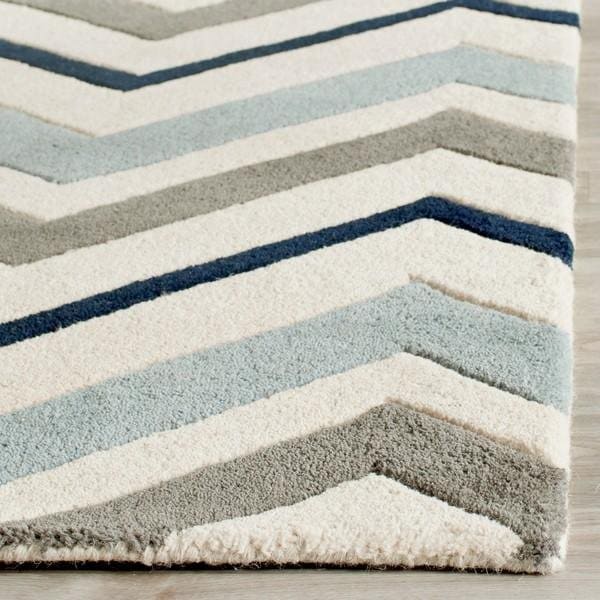 Safavieh Chatham Hand Tufted Rectangle Rug- Ivory - Dark Grey- 2 ft. 3 in. x 5 ft. - CHT749X-25