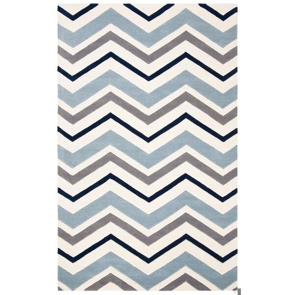Safavieh Chatham Hand Tufted Rectangle Rug- Ivory - Dark Grey- 2 ft. 3 in. x 5 ft. - CHT749X-25