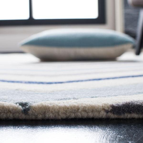 Safavieh Chatham Hand Tufted Rectangle Rug- Ivory - Dark Grey- 2 ft. 3 in. x 5 ft. - CHT749X-25