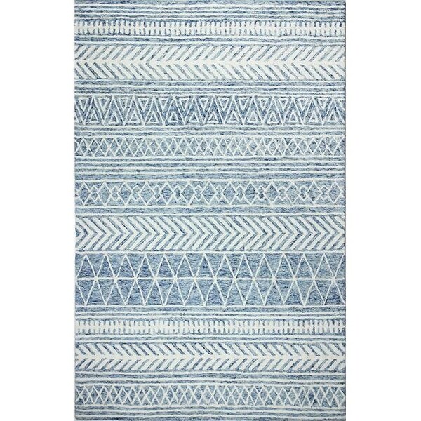 Bashian Bashian R131-DEN-5X7.6-AL118 5 ft. x 7 ft. 6 in. Valencia Collection Transitional 100 Percent Wool Hand Tufted Area Rug; Denim - R131-DEN-5X7.6-AL118
