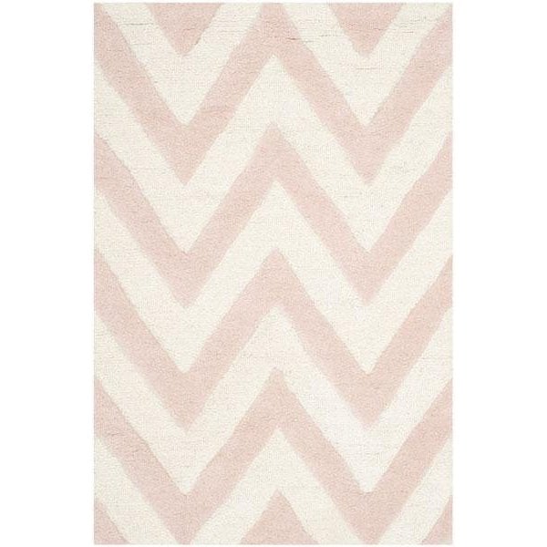 Safavieh Cambridge Hand Tufted Runner Rug- Light Pink - Ivory- 2 ft. 6 in. x 6 ft. - CAM139M-26