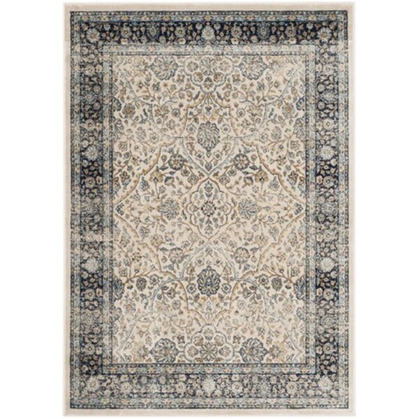 Safavieh Perisan Garden Vintage Power Loomed Rectangle Rug- Ivory - Navy- 4 x 5 ft. 7 in. - PGV606D-4