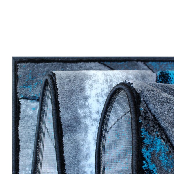 Flash Furniture Turquoise 8' x 10' Modern Ocean Waves Area Rug - ACD-RG410-810-TQ-GG