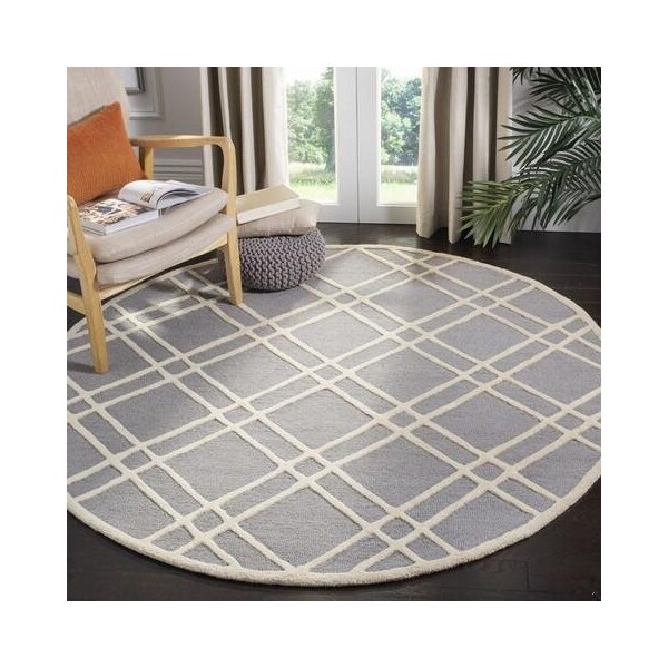 Safavieh Cambridge Rectangle Hand Tufted Rug, Silver and Ivory - 4 x 6 ft. - CAM142D-4