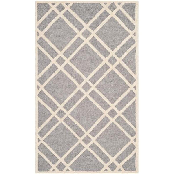 Safavieh Cambridge Rectangle Hand Tufted Rug, Silver and Ivory - 4 x 6 ft. - CAM142D-4