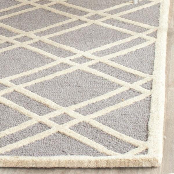 Safavieh Cambridge Rectangle Hand Tufted Rug, Silver and Ivory - 4 x 6 ft. - CAM142D-4