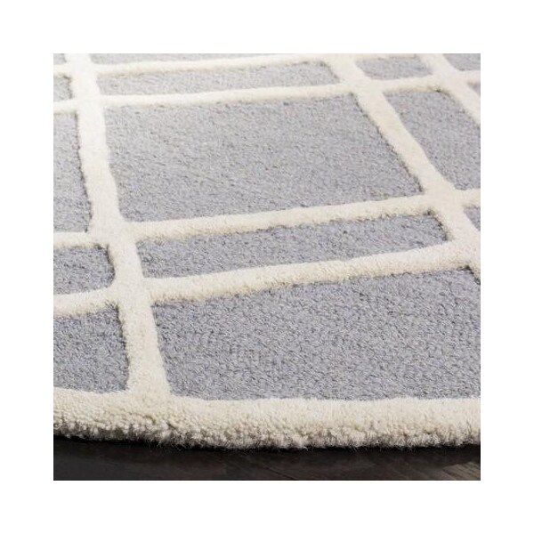 Safavieh Cambridge Rectangle Hand Tufted Rug, Silver and Ivory - 4 x 6 ft. - CAM142D-4