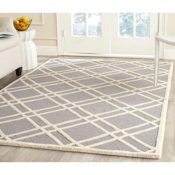 Safavieh Cambridge Rectangle Hand Tufted Rug, Silver and Ivory - 4 x 6 ft. - CAM142D-4