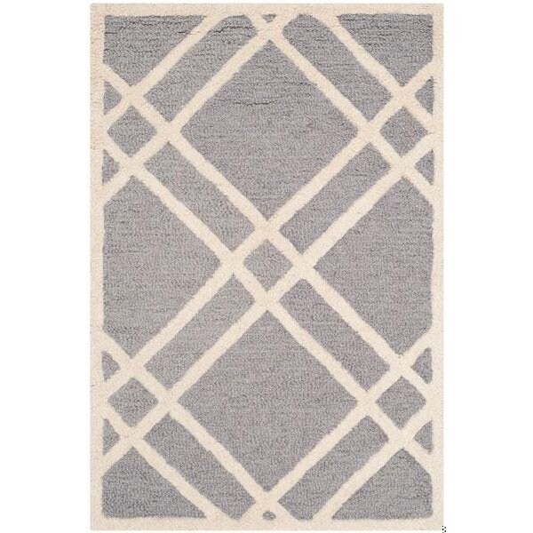 Safavieh Cambridge Rectangle Hand Tufted Rug, Silver and Ivory - 4 x 6 ft. - CAM142D-4