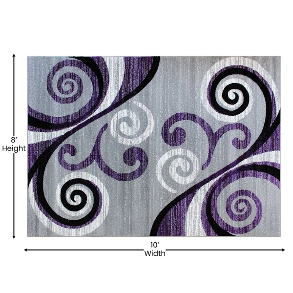 Flash Furniture Purple 8' x 10' Distressed Abstract Area Rug - OKR-RG1100-810-PU-GG