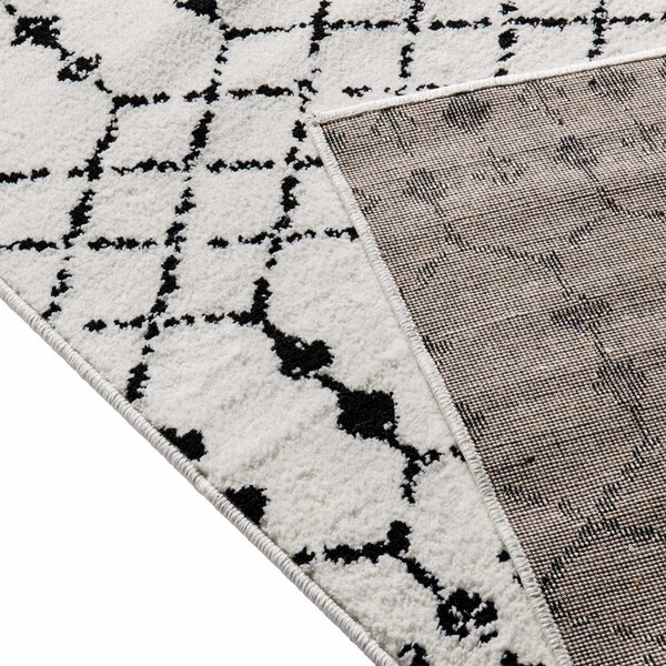 Flash Furniture Geometric Bohemian Low Pile Rug - 8' x 10' - Ivory/Black - RC-CR19-1330-810-WH-GG