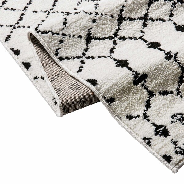 Flash Furniture Geometric Bohemian Low Pile Rug - 8' x 10' - Ivory/Black - RC-CR19-1330-810-WH-GG