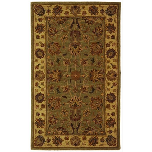 Safavieh 4 x 6 ft. Small Rectangle- Traditional Heritage Green And Gold Hand Tufted Rug - HG343A-4
