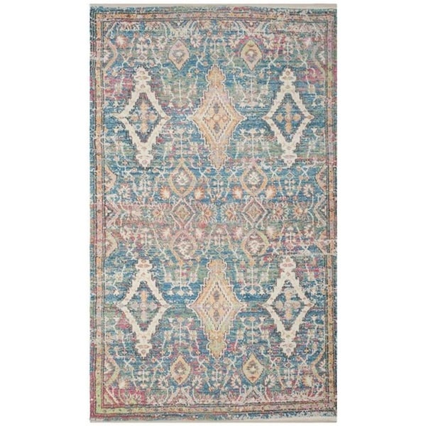 Safavieh Saffron Small Rectangle Area Rug, Turquoise and Peach - 4 x 6 ft. - SFN564A-4