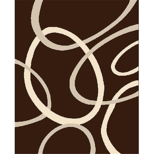 A Cd 8 x 11 Hollywood Hand Carved Modern Indian Rug - Chocolate & Black - H-2862