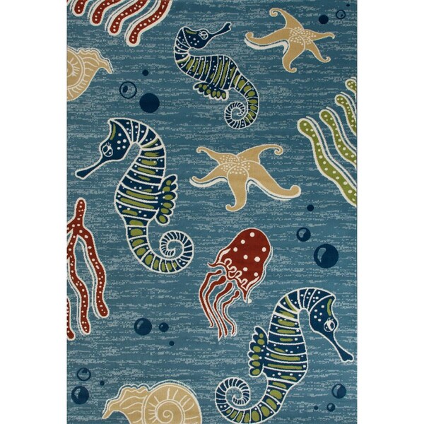 Art Carpet 9 X 12 Ft. Seaport Collection Deep Sea Woven Area Rug, Aqua - 841864117430