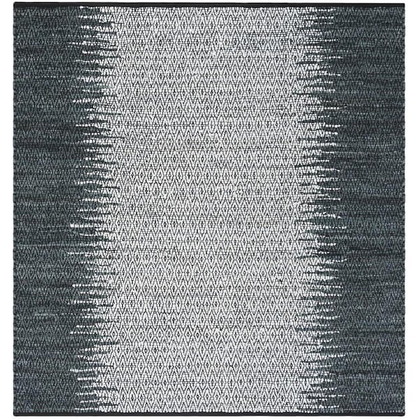 Safavieh Vintage Leather Hand Woven Square Area Rug, Grey and Cream - 6 x 6 ft. - VTL101A-6SQ