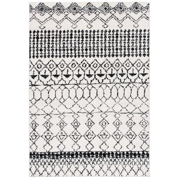 Safavieh 3 x 5 ft. Tulum 200 Power Loomed Rectangle RugIvory & Black - TUL229B-3