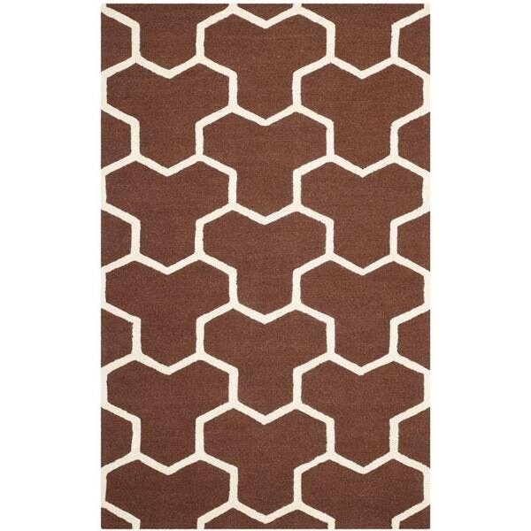 Safavieh Cambridge Hand Tufted Rectangle Rug- Dark Brown - Ivory- 2 x 3 ft. - CAM146H-2