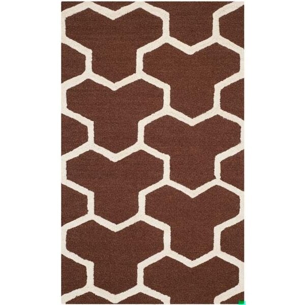 Safavieh Cambridge Hand Tufted Rectangle Rug- Dark Brown - Ivory- 2 x 3 ft. - CAM146H-2