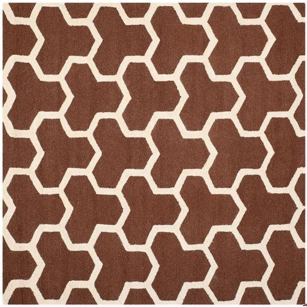 Safavieh Cambridge Hand Tufted Rectangle Rug- Dark Brown - Ivory- 2 x 3 ft. - CAM146H-2