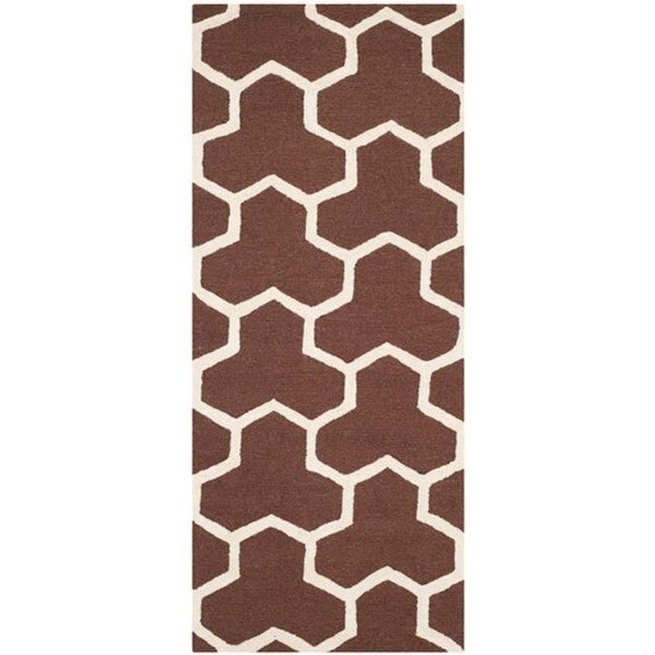 Safavieh Cambridge Hand Tufted Rectangle Rug- Dark Brown - Ivory- 2 x 3 ft. - CAM146H-2