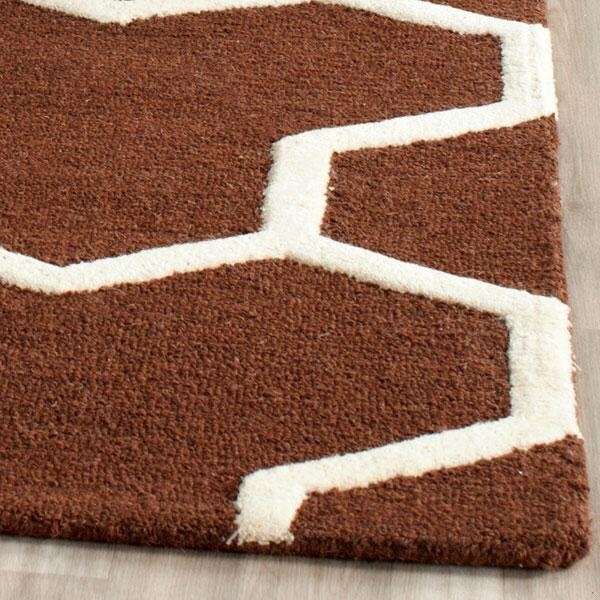 Safavieh Cambridge Hand Tufted Rectangle Rug- Dark Brown - Ivory- 2 x 3 ft. - CAM146H-2