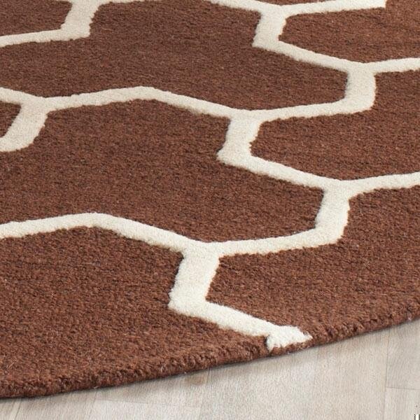 Safavieh Cambridge Hand Tufted Rectangle Rug- Dark Brown - Ivory- 2 x 3 ft. - CAM146H-2