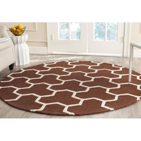 Safavieh Cambridge Hand Tufted Rectangle Rug- Dark Brown - Ivory- 2 x 3 ft. - CAM146H-2