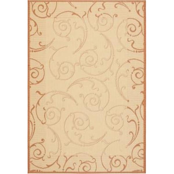 Safavieh 2 Ft. X 3 Ft. - 7 In. Accent- Indoor - Outdoor Courtyard Natural Terra Machine Made Rug - CY2665-3201-2