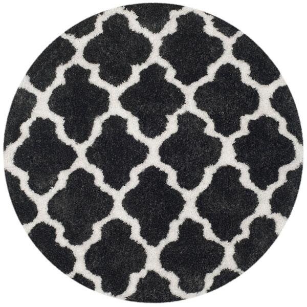 Safavieh Barcelona Shag Hand Tufted Rectangle Rug- Graphite - Ivory- 2 x 3 ft. - BSG319D-2