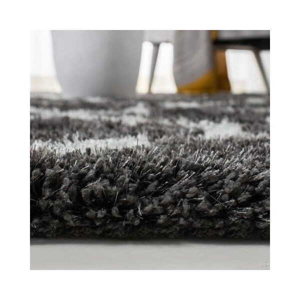 Safavieh Barcelona Shag Hand Tufted Rectangle Rug- Graphite - Ivory- 2 x 3 ft. - BSG319D-2