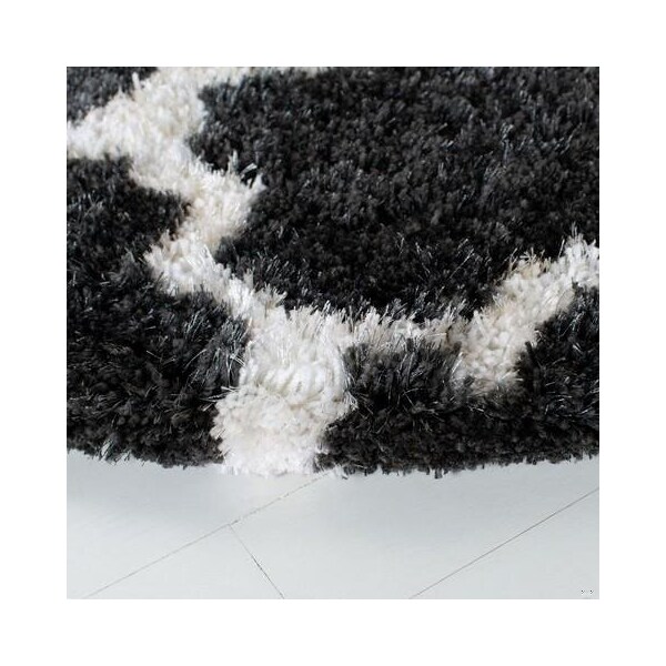 Safavieh Barcelona Shag Hand Tufted Rectangle Rug- Graphite - Ivory- 2 x 3 ft. - BSG319D-2