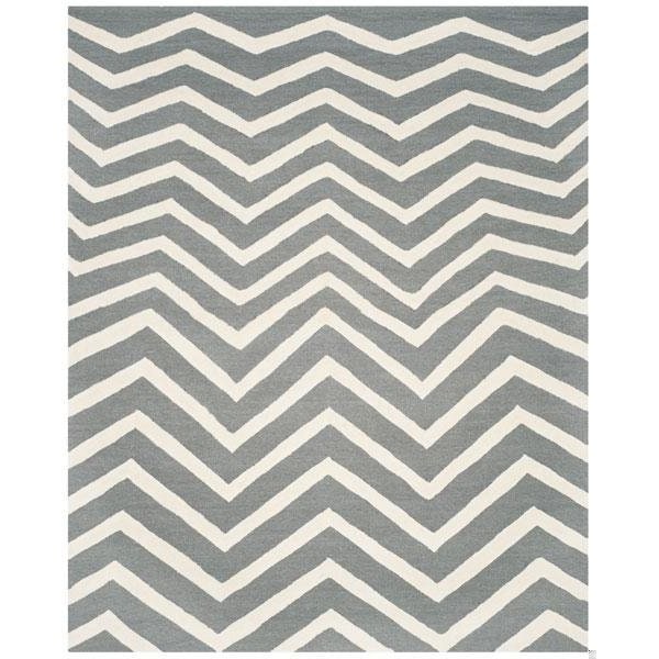 Safavieh Cambridge Hand Tufted Rectangle Rug- Dark Grey - Ivory- 2 ft. 6 in. x 6 ft. - CAM714D-26