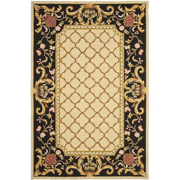 Safavieh Easy Care Hand Hooked Rectangle RugIvory & Black 9 x 12 ft. - EZC753A-9