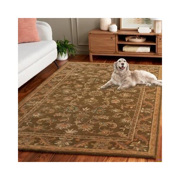 Safavieh 2 ft.-6 in. x 5 ft. Antiquity Hand Tufted Half Moon Area RugOlive & Gold - AT52A-25HM