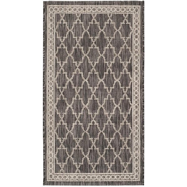 Safavieh Courtyard Power Loomed Rectangle Rug- Black - Beige- 2 ft. 7 in. x 5 ft. - CY8871-36621-3