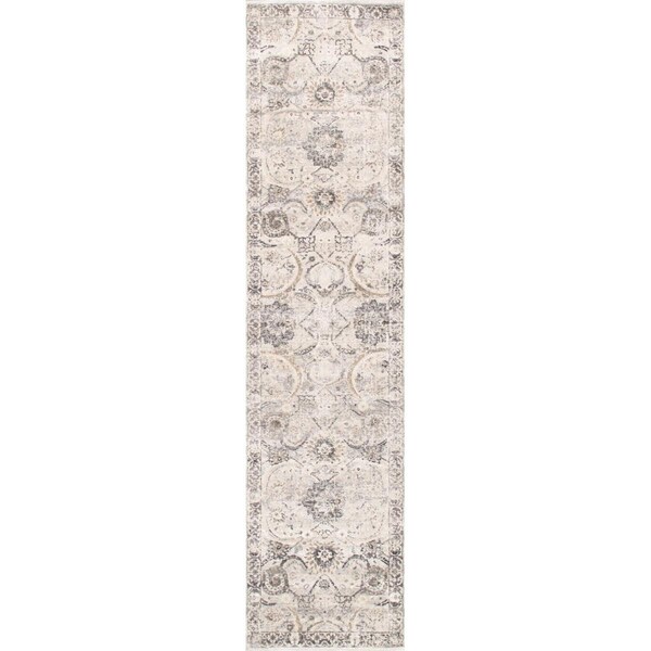 Pasargad Home 2 ft 6 in x 8 ft Amadeus Design Power Loom Runner Rug Ivory - PRC1021IS 2.06X8