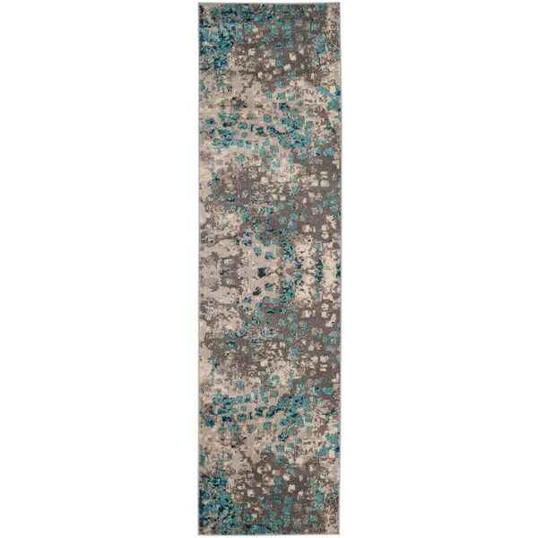 Safavieh 2 ft.-2 in. x 6 ft. Monaco Power Loomed Runner Rug, Grey and Light Blue - MNC225E-26