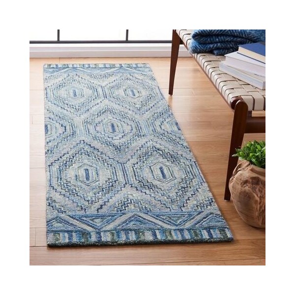 Safavieh Aspen Hand Tufted Rectangle Area RugGrey & Blue 3 x 5 ft. - APN823F-3
