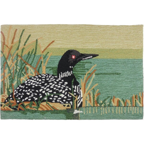 Homefires 22 x 34 in. Loon Lake Indoor Accent Rug, Blue - PY-JFR001