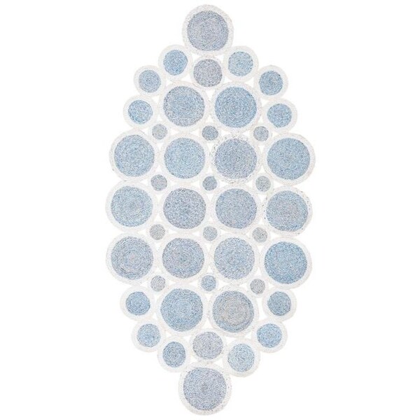Safavieh 3 x 3 ft. Cape Cod Round Area Rug, Blue & Ivory - CAP232M-3R