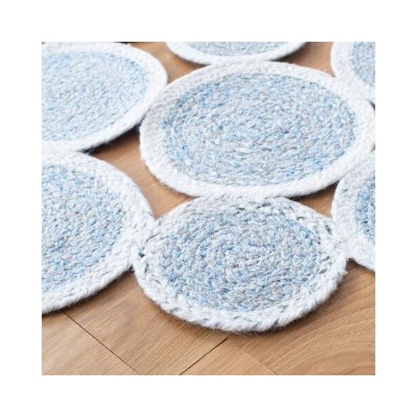 Safavieh 3 x 3 ft. Cape Cod Round Area Rug, Blue & Ivory - CAP232M-3R