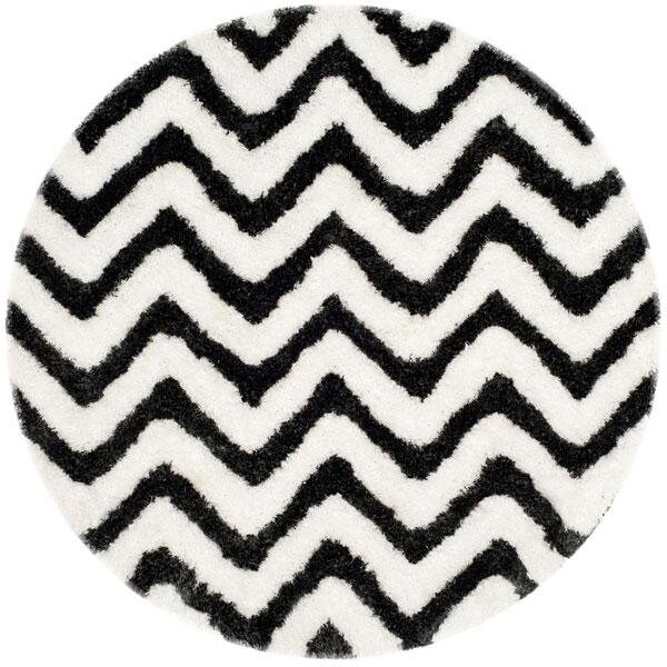 Safavieh Barcelona Shag Hand Tufted Rectangle Rug- Graphite - Ivory- 4 x 6 ft. - BSG320D-4