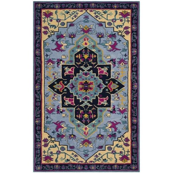 Safavieh Bellagio Hand Tufted Square Area RugLight Blue & Multicolor 5 x 5 ft. - BLG506B-5SQ